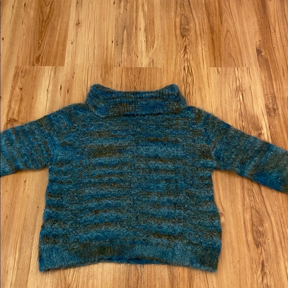 VINTAGE Bernat Klein mohair wool blend roll neck sweater M - Picture 2 of 4